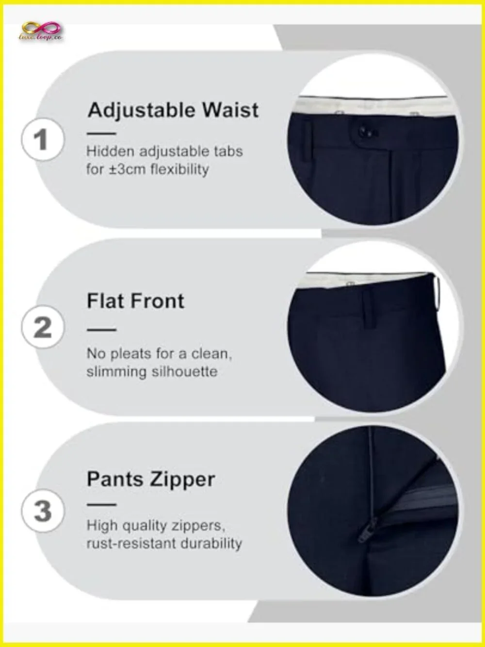 Slim Fit V-Neck Vest Pant Suit Set Modern Fitted Formal Casual Business Wear